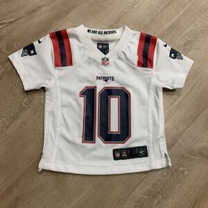 Nike NFL New England Patriots Mac Jones #10 Jersey Toddler 3T 3 Kids Boys White